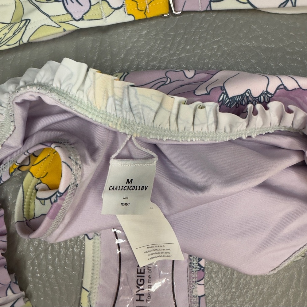 Cupshe Floral Two-Piece Bikini Set in Yellow & Lavender - Picture 5 of 6